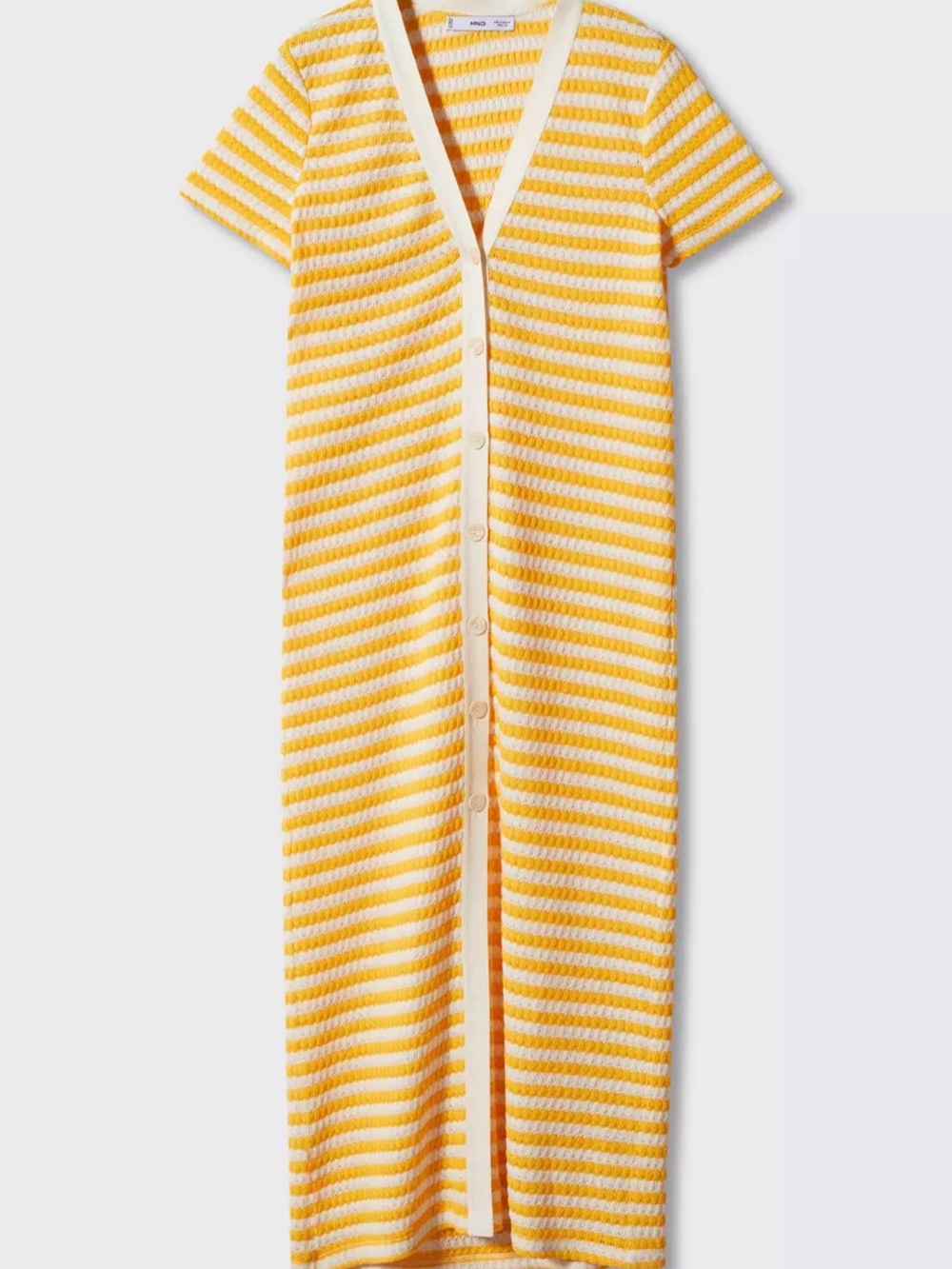 Mango Striped Yellow and White Jersey Dress